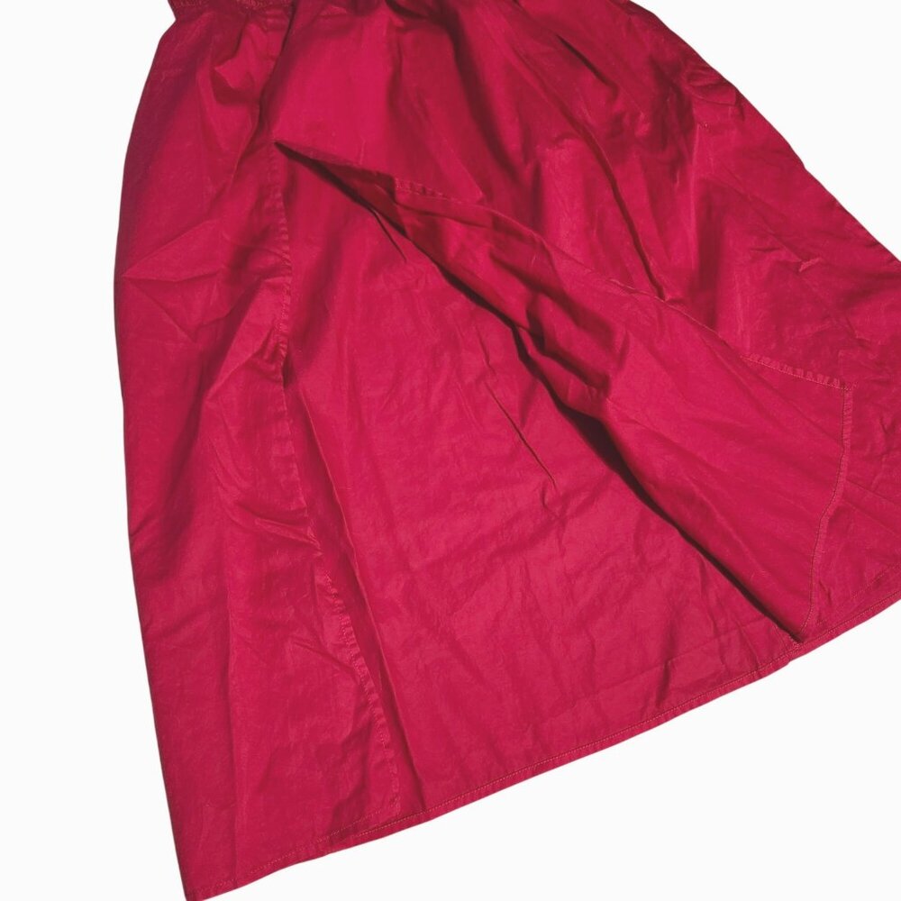 Wild Fable Women’s Medium Smocked Waist Midi Skirt Cherry Red Side Slit - Picture 4 of 7